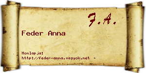 Feder Anna névjegykártya