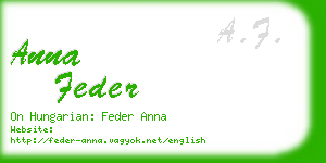 anna feder business card